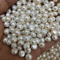 8-9mm Natural Freshwater White No Hole Button Loose Mini Pearls Third Party Certified for DIY Jewelry Decoration