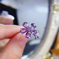 Designer 925 Sterling Silver Adjustable Natural Amethyst Jewelry Rings Hot Popular New Fashion Diamond Pearl Stone Religious