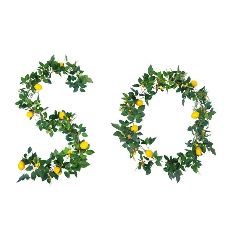 R264 Indoor Home Wedding Farmhouse Decoration Artificial Lemon Garland Lemon Tree Vine
