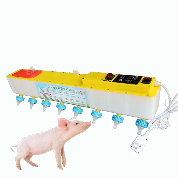 New Heating Farm Equipment 8 Nipple Teats Piglet Stainless Steel Automatic Milk Feeder Tubular Bucket