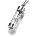 Stainless Steel Hourglass Ash Pendant Jewelry Cylinder Keepsake Jewelry Necklace Memento Souvenir Funeral Bottle Perfume Gift