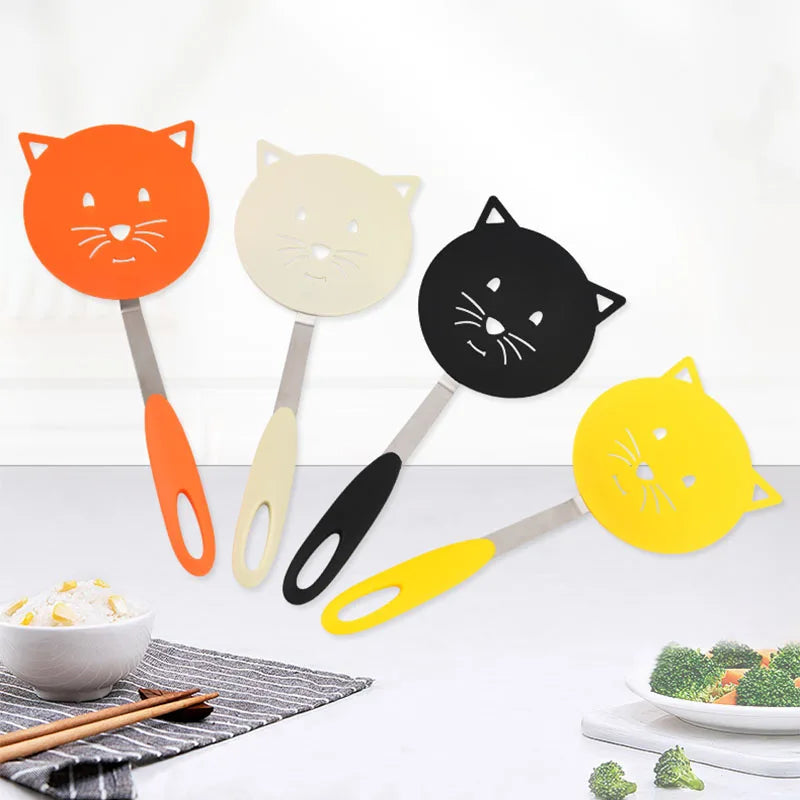 Cute Cat-Shaped Nylon Kitchen Cooking Utensil Set Nice Plastic Household Utensils