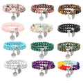 Fashion Tree of Life Pendant Amethyst Natural Stone Gemstone Beaded Bracelet Set for Men and Women