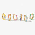 LOZRUNVE China Jewelry Factory Boho Delicate Multi Shape Crystal  Enamel Huggie Hoop Earring Set