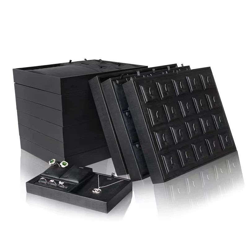 DOC Factory Wholesale Black Insert Ring Bracelet Holder Tray Fashion Jewelry Display Tray