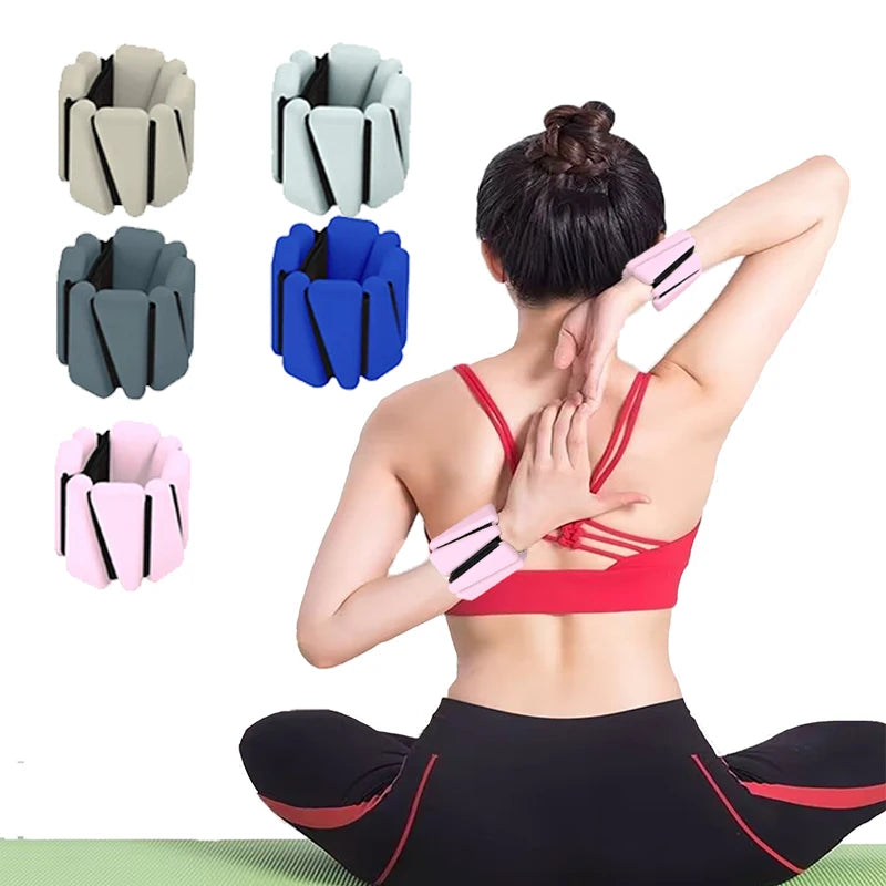 NQ SPORTS Gym Strength Workout Training Lightweight 1 Lb/pair Women's Weightlifting Wristbands Adjustable Silicone Ankle Wrist Weights