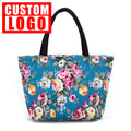 Durable Cute Flower Shopping Bag Canvas Ladies Handbag Women Bucket Bag Floral Print Shoulder Bag Casual Handbags