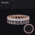Trendy Jewelry 14K Rose Gold 3mm Cushion Cut Moissanite Gemstone Wedding Ring for Women