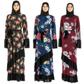 Hot Islamic Women  Everyday Clothing Printed Fabric Robe Abaya Muslim Khimar Dubai Arab Hooded Dress Abaya