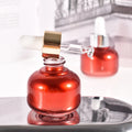 Cute 30ml Red Color Oil Cosmetic Dropper Glass Serum Bottle Packaging Flask for Skincare With Gold Cap
