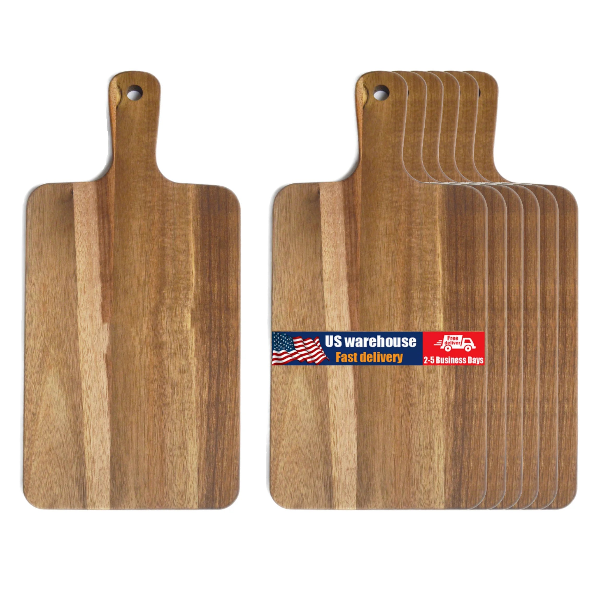 Wholesale 15 X 7 Inch Plain Acacia Wood Cutting Board Epoxy Resin Art with Handles
