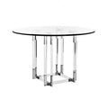 Newly Designed Mirrored Brass Hotel Coffee Table Glass Dining Table Acrylic Desk