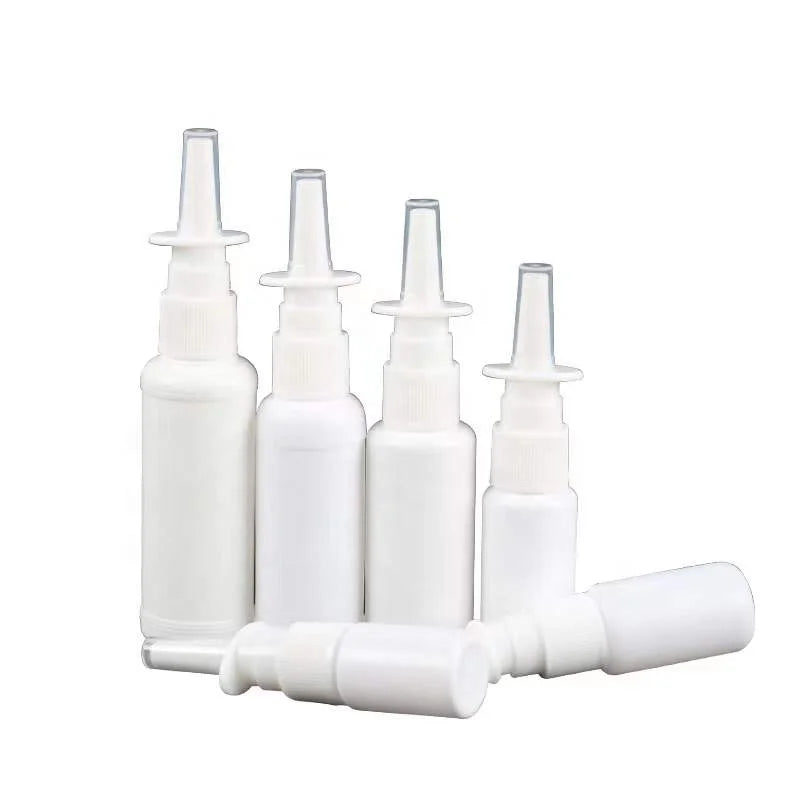 Hot Wholesale Stock of White Transparent Round PET Plastic Pump Nose Spray Bottles for Medicine in 100ml Size