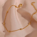 Minimalist 14k Gold Plated Bead Chain Bracelet 925 Sterling Silver Chain Bracelet for Women