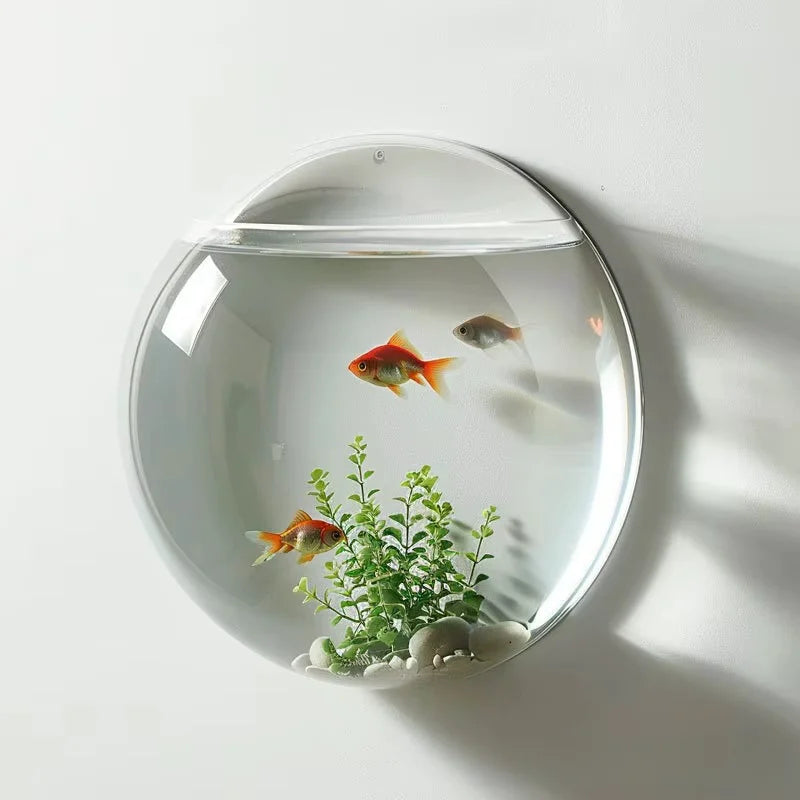 USMILEPET Wholesale Creative Wall-mounted Hydroponic Glass Fish Tank Living Room Decorative Aquarium Tank for Fish