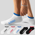 HEHE Custom Men's White Short Socks Men Double Rib Breathable Combed Cotton Simple Running Fashion Men Socks With Logo