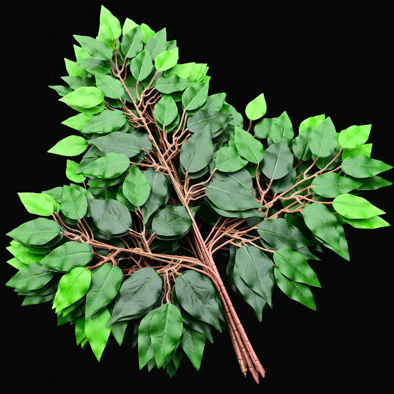 H6 Pastoral Decoration Fireproof and Flame-retardant Leaves Plastic Simulation Ginkgo Banyan Leaves Red Maple Leaves