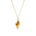 YuJin Jewelry 18K Gold Plated Dainty Chain Imitation Pearl Sea Snail Pendant Necklace Trendy Tarnish Free Gold Jewelry