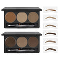 Custom Logo Vegan Natural Eyebrow Powder Kit Brown Grey Eye Brow Powder Stencil Waterproof Pressed Cosmetic Eyebrow Powder