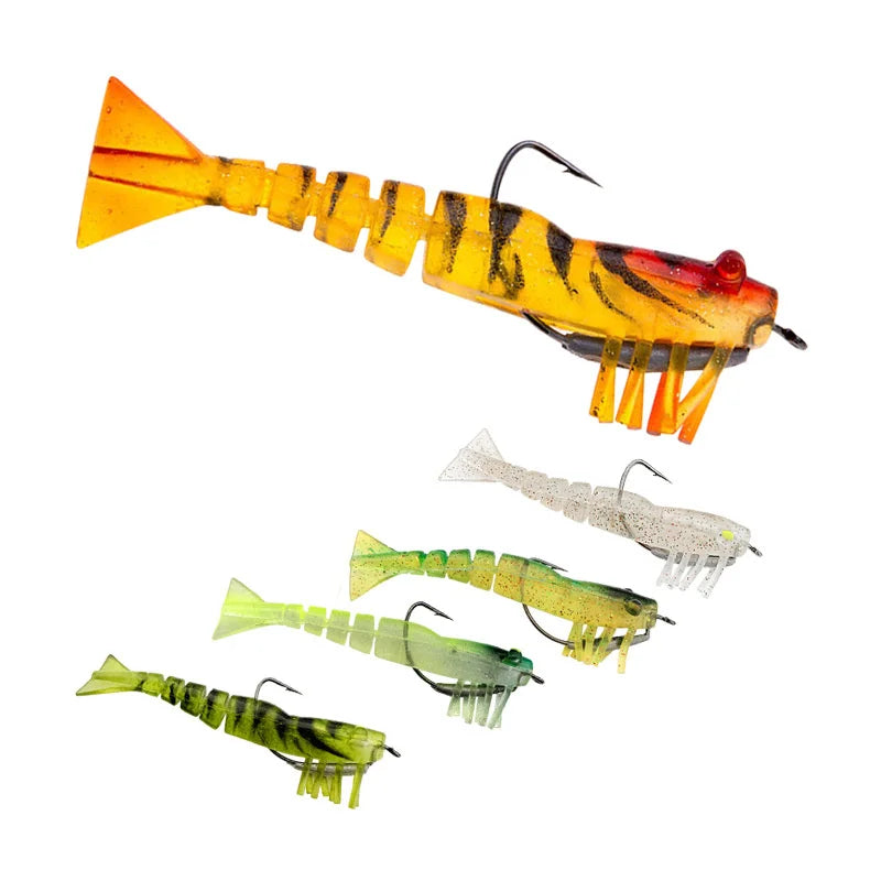 YOUME 9.5cm 8.5g Soft Plastic Shrimp Lure Fishing Shrimp Lure With Lead Hook Sea Bass Lure