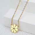 Exquisite Gold Plated Stainless Steel Flower Necklace Fashion Titanium Steel Flower Pendant Necklace for Women Gift