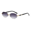 Custom Logo  Fashion Men Women Clear Ocean Gradient Lens Shades Driving Sun Glasses UV400 Rimless Oval Sunglasses Women