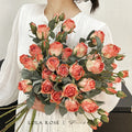Vv385 Hot Selling 5 Head Roses Flower Silk Material Artificial Flowers Dried Flowers Coffee Home Table Display Wedding Decor