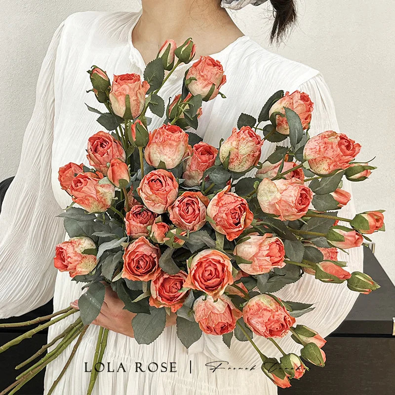 Vv385 Hot Selling 5 Head Roses Flower Silk Material Artificial Flowers Dried Flowers Coffee Home Table Display Wedding Decor