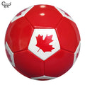 Custom Logo 1.6mm Shiny PVC Canadian Flag Soccer Ball Size 3 Promotional Football for Training Available in Bulk