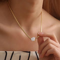 Color Custom Gold Plated Enamel Flower Charm Necklace Minority Snake Chain Necklace Girl's Birthday Gift