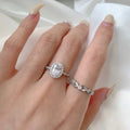 2022 Factory Popular Accessories Sterling Silver Ring Jewelry Temperament Microset Oval Zircon Ring Set for Women Girls
