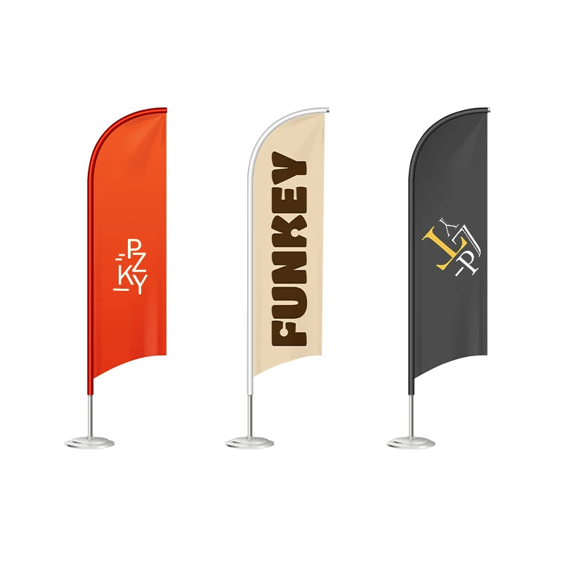 Factory Wholesale Flying Beach Flag Banner Promo Banners Advertising Wind Flags Outdoor Portable Trade Show Feather Flags