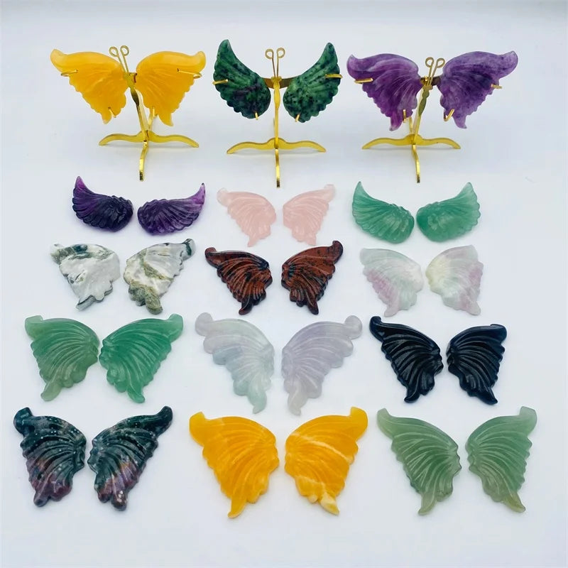 Wholesale Crystal butterfly wings Crystal Angel wings With Metal Stand for Gift Decoration