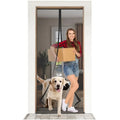 Modern Fly Door Curtains Heavy Duty Fiberglass Mesh Magnetic Closure Hand Free Automatic Closing Mosquito Net Screen Doorway