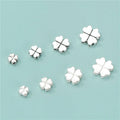 Retro 925 Sterling Silver Lucky Clover Beads Engraved Four Leaf Clover Spacer Beads for Jewelry Making