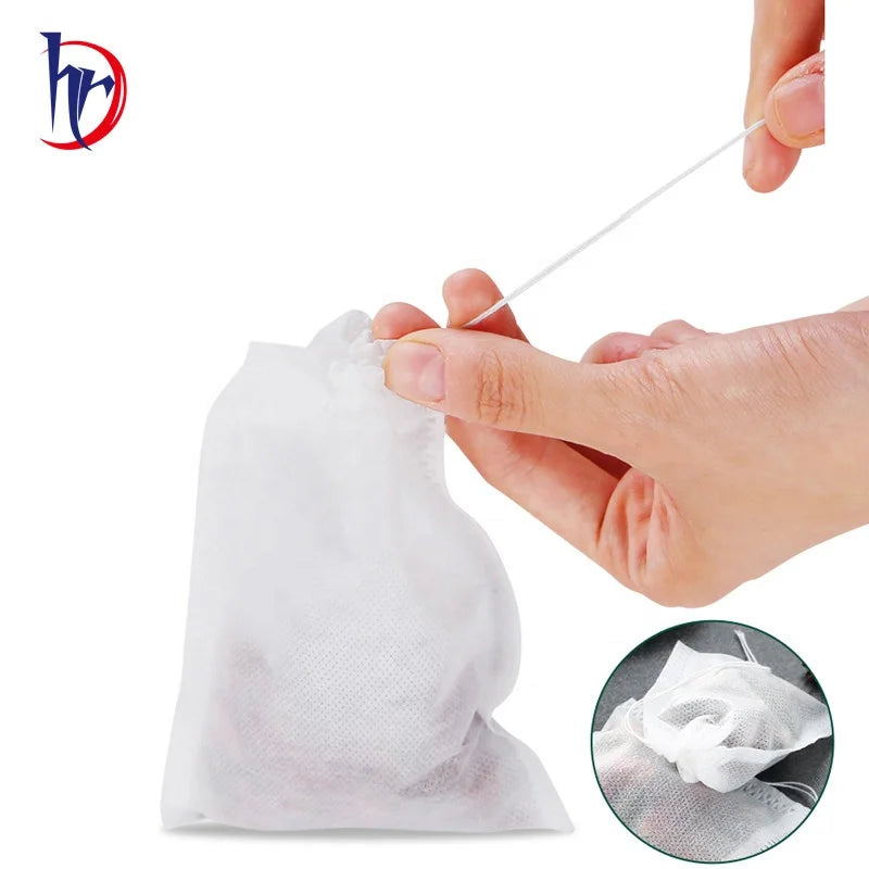 Eco-Friendly Disposable Non-Woven Tea & Coffee Drip Filter Bag Ear Hanging with Drawstring & Heat Seal Food-Grade