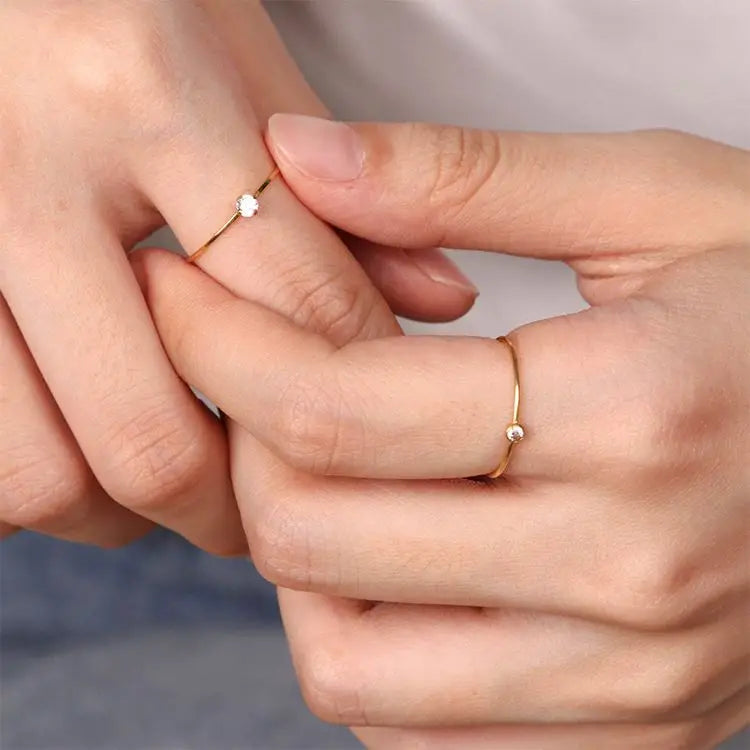 Chris April 316L Stainless Steel PVD Gold Plating Pinky Ring