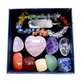 Natural Crystal 7 Chakra Suit Rose Quartz Heart Hexagonal Point Pendant