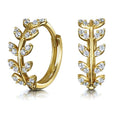 Milskye Beautiful and Luxe Solid 18k Gold Aphrodite Vine Leaf Huggie Hoop Earring