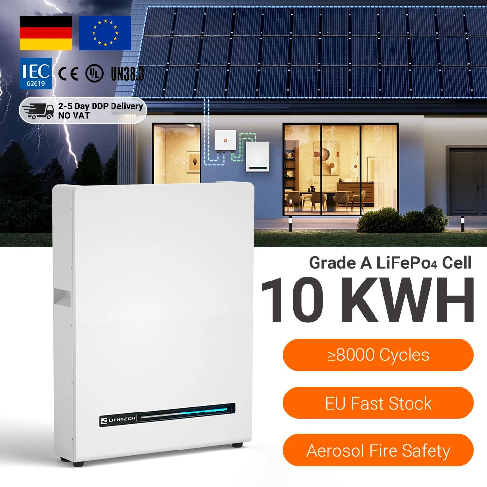 EU Warehouse Stock 10kwh 15kwh 20kwh Lithium Lifepo4 Battery Energy Storage Battery Box 48V 200Ah 280Ah LiFePO4 Battery case 48v