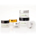 New Product 5g 10g 15g 20g 30g 50g 100g Amber Blue Green Matte Frosted Black Coloured Round Pots Glass Cosmetic Cream Jars
