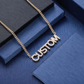 Custom 18K Gold Stainless Steel Name Necklace Personalized Link Chain with Romantic Style and Diamond Plating