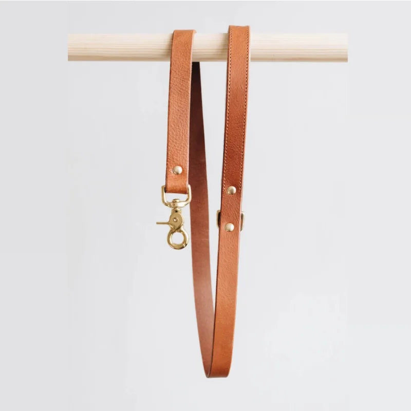 Cowhide Leather Dog Harness Adjustable Dogs Rope Lead Pet Dog Training Lead Leashes