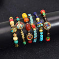 Women Handmade Boho Wrap Bracelets Natural Stone Variety Beads Strand Bracelet