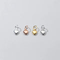 Tiny 5.4mm Puffy Silver Heart Charm 925 Sterling Silver Shiny 3D Heart for Bracelet or Necklace Finding
