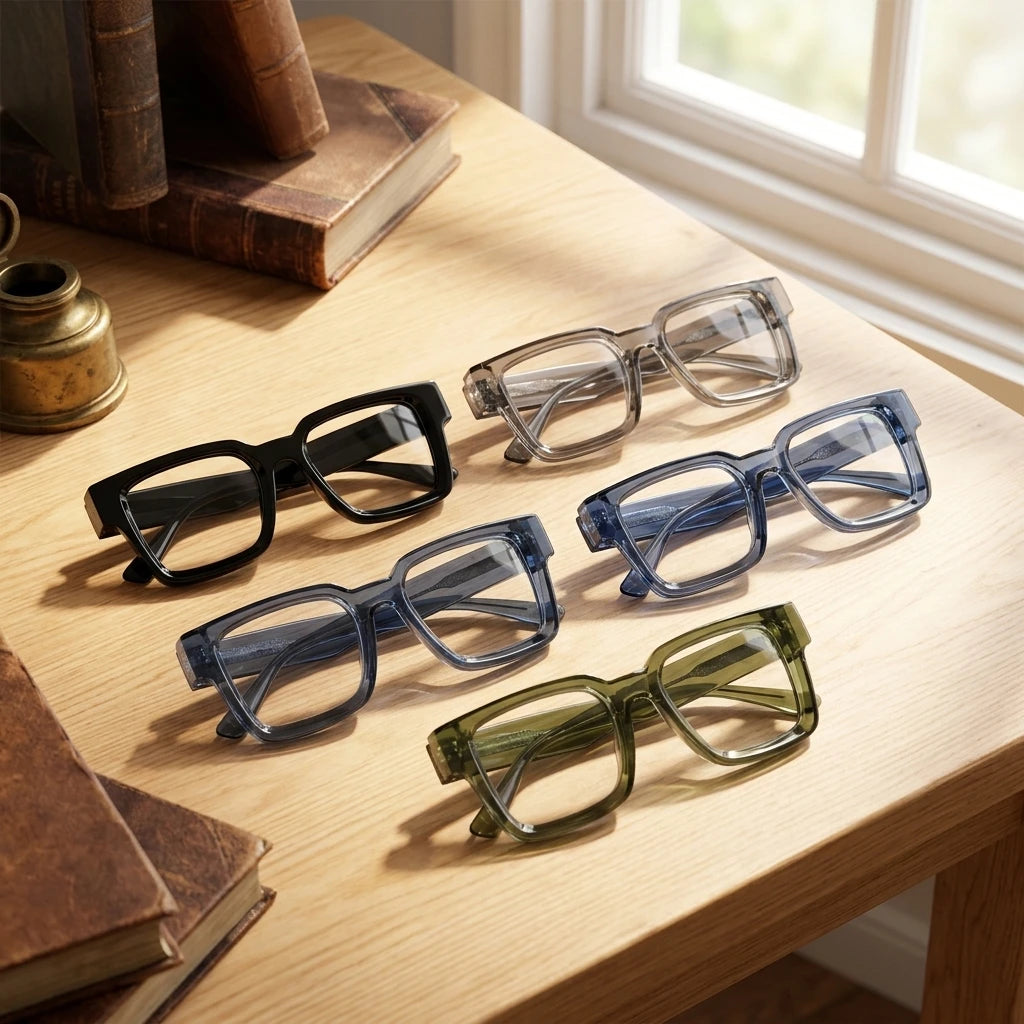 Marks Oversized square Shape Computer Eyeglasses Simple Frame Optical Glasses Comfortable Fashion Thick Acetate Glasses Frame
