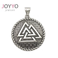 Wholesale Stainless Steel High Quality Round Medal Viking Symbol Pendant Men's Amulet Necklace
