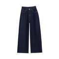 Fashion Casual Straight-leg Retro High Waist Solid Color Casual Pants for Women
