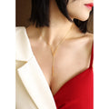 New Simple Design V Shape Pendant Stainless Steel Chain Chokers Necklace for Women