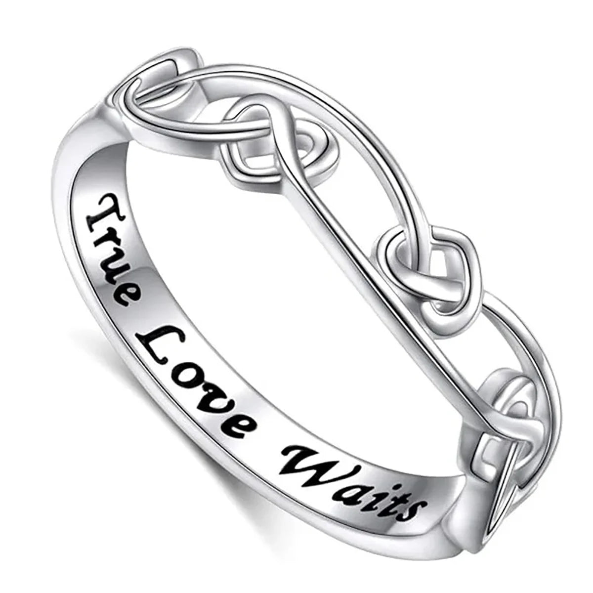 Huitan S925 Customable Hot Selling Heart Shaped Hollow Cross Design Rings for Women Wedding Fashion Party Sterling Silver Rings